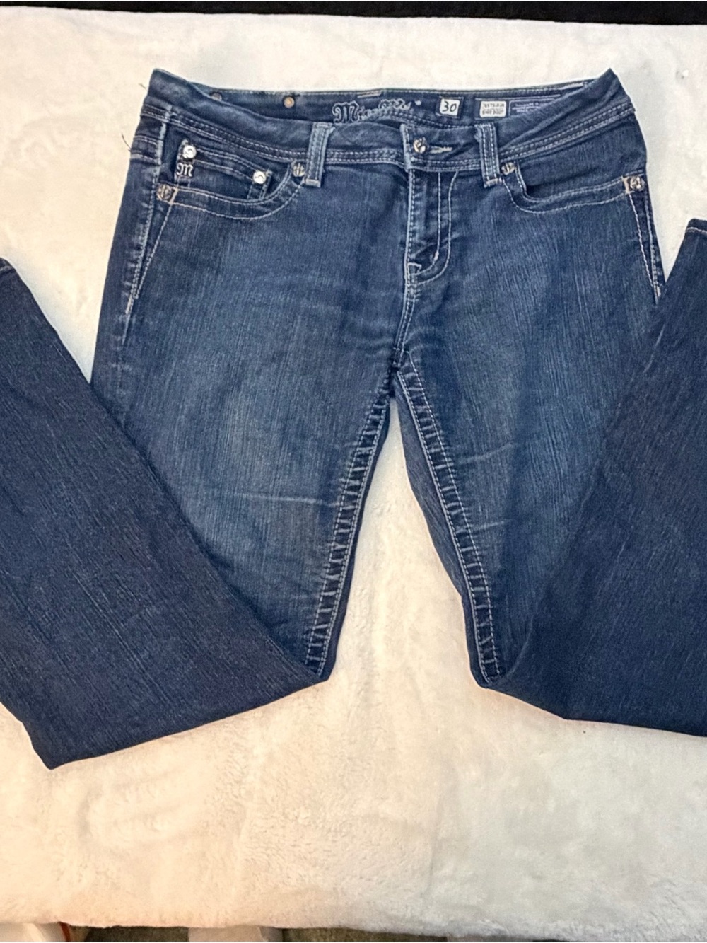 Miss Me Dark Blue Straight Leg Jeans